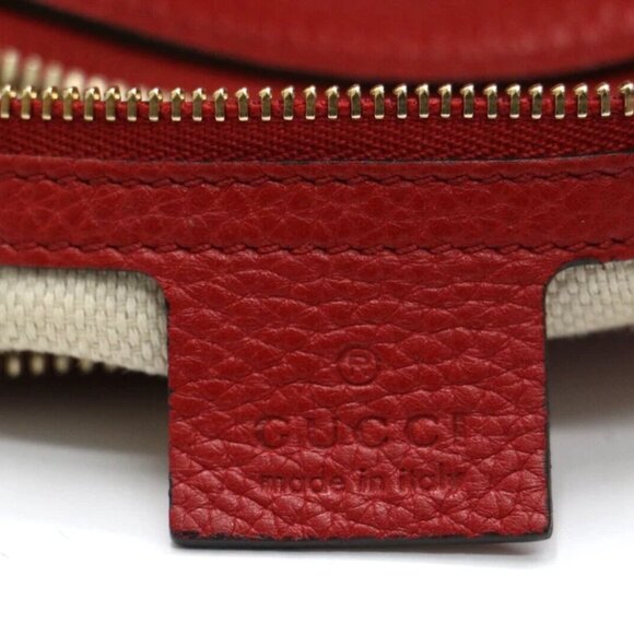 GUCCI Red Pebbled Calfskin Large Soho Hobo Tabasco - Picture 4 of 16